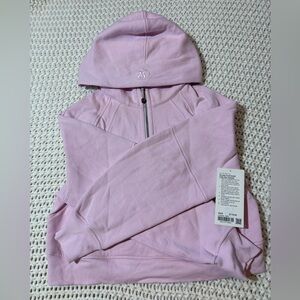 lululemon meadowsweet pink scuba oversized half zip hoodie